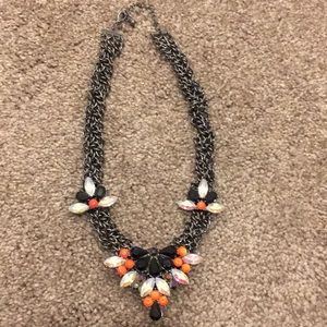 H&M gunmetal crystal statement necklace